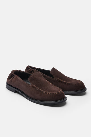 Büzgülü Gerçek Deri Loafer | Como - Kahverengi