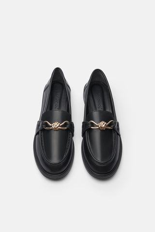 Gold Zincir Detaylı Loafer | Sutton - Siyah