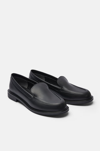 Oval Burun Klasik Loafer | Blok - Siyah