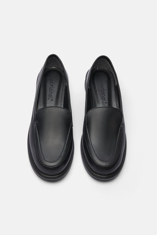 Oval Burun Klasik Loafer | Blok - Siyah