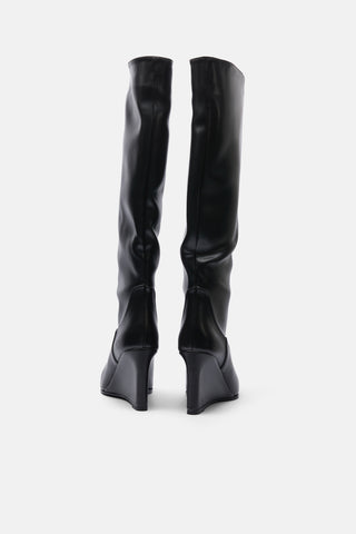 Dolgu Topuklu Çizme | Noir - Siyah