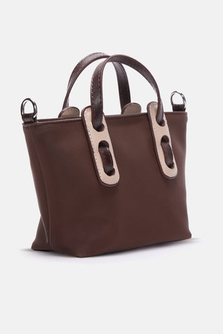 Mini Tote Çanta | Avina Micro - Kahverengi