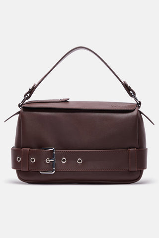 Kemer Detaylı Çapraz Askılı Çanta | Lioara - Kahverengi