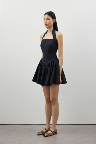 Balon Form Kısa Elbise - Siyah - Jorbinol