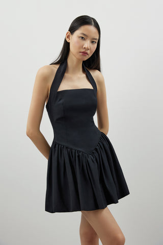 Balon Form Kısa Elbise - Siyah - Jorbinol