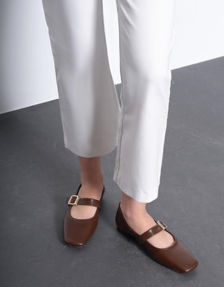 Yumuşak Deri Kadın Babet | Lita - Kahverengi - Jorbinol