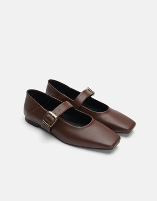 Yumuşak Deri Kadın Babet | Lita - Kahverengi - Jorbinol