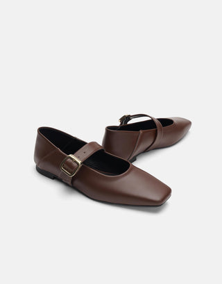 Yumuşak Deri Kadın Babet | Lita - Kahverengi - Jorbinol