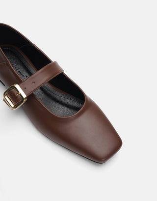 Yumuşak Deri Kadın Babet | Lita - Kahverengi - Jorbinol