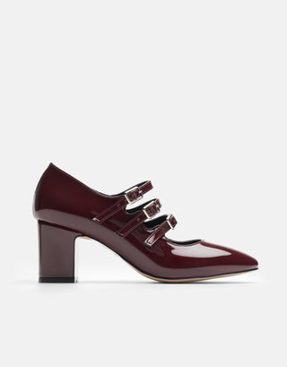 Üç Bantlı Vingate Görünümlü Kadın Topuklu Ayakkabı | Vinta - Bordo - Jorbinol