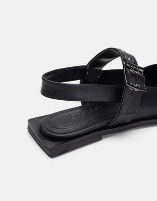 Kare Burun Arkası Açık Kadın Babet | Sebi - Siyah - Jorbinol