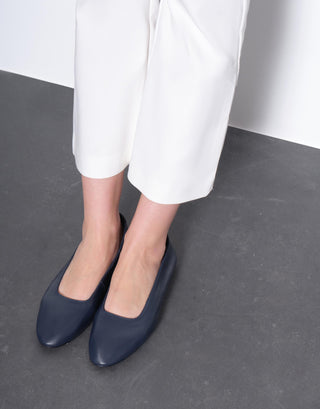 Deri Klasik Kadın Babet | Masha - Lacivert - Jorbinol