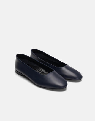 Deri Klasik Kadın Babet | Masha - Lacivert - Jorbinol