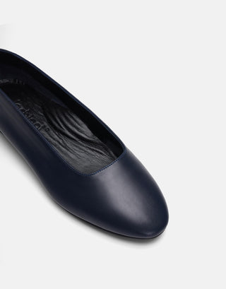 Deri Klasik Kadın Babet | Masha - Lacivert - Jorbinol