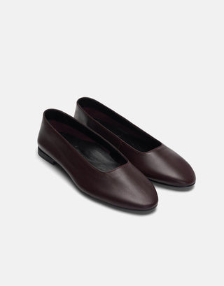 Deri Klasik Kadın Babet | Masha - Bordo - Jorbinol