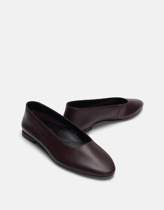 Deri Klasik Kadın Babet | Masha - Bordo - Jorbinol