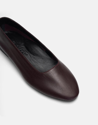 Deri Klasik Kadın Babet | Masha - Bordo - Jorbinol