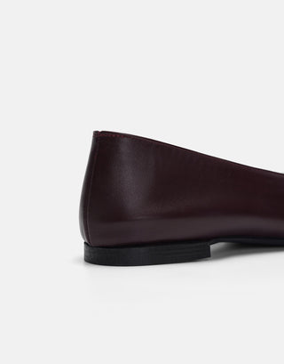 Deri Klasik Kadın Babet | Masha - Bordo - Jorbinol