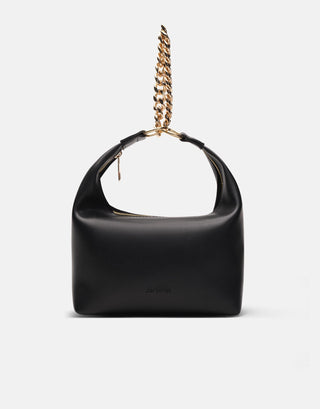 Oval Formlu Zincirli Çanta | Meti - Siyah - Jorbinol