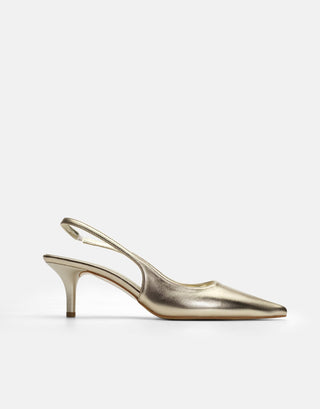 Rugan Klasik  İnce Topuklu Ayakkabı | Agata - Gold - Jorbinol