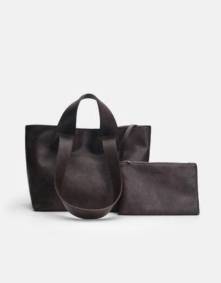 Yumuşak Derili Büyük Tote Çanta | Merila - Kahverengi - Jorbinol