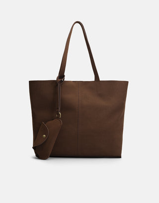 Pratik Büyük Tote Çanta | Kiva – Kahverengi - Jorbinol