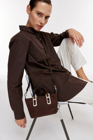 Mini Tote Çanta | Avina Micro - Kahverengi