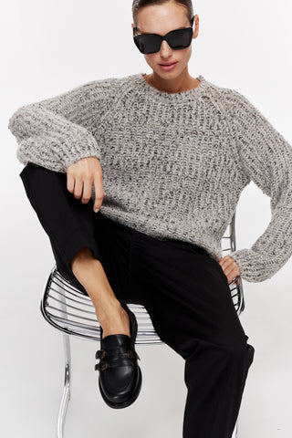 Üç Bantlı Yuvarlak Burun Loafer | Spencer - Siyah