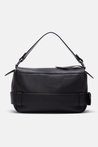 Kemer Detaylı Çapraz Askılı Çanta | Lioara - Siyah