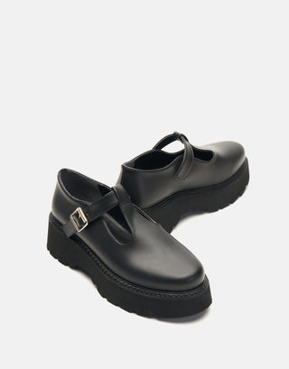 Kalın Taban Oxford Ayakkabı | Lora - Siyah - Jorbinol