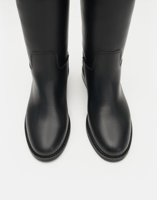 Tokalı Düz Binici Çizme | Poline - Siyah - Jorbinol