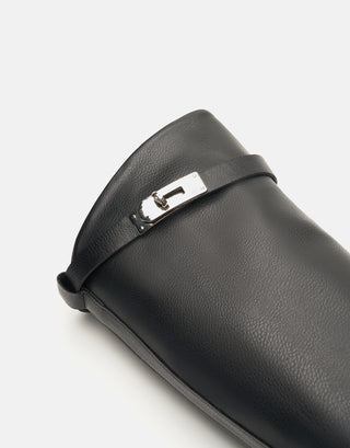 Tokalı Düz Binici Çizme | Poline - Siyah - Jorbinol