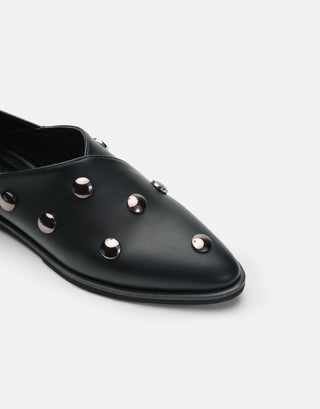 Aksesuarlı Şık Kadın Babet | Meta - Siyah - Jorbinol