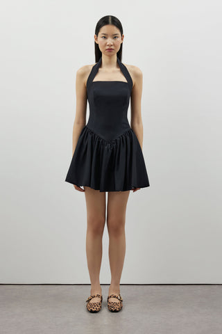 Balon Form Kısa Elbise - Siyah - Jorbinol