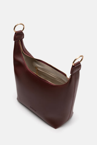 Oval Formlu Zincirli Çanta | Meti - Bordo - Jorbinol