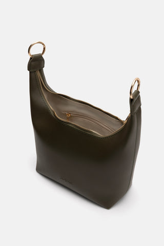 Oval Formlu Zincirli Çanta | Meti - Haki - Jorbinol