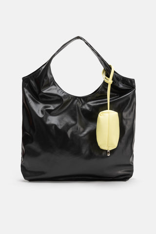 Suni Deri Büyük Çanta | Mini El Çantası ile - Siyah - Jorbinol