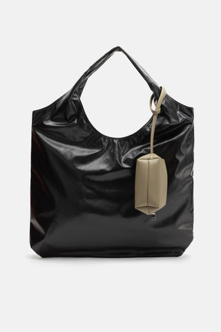 Suni Deri Büyük Çanta | Mini El Çantası ile - Siyah - Jorbinol