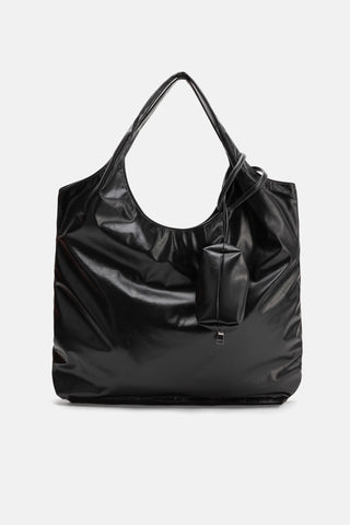 Suni Deri Büyük Çanta | Mini El Çantası ile - Siyah - Jorbinol