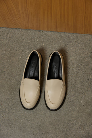 Oval Burun Klasik Loafer | Blok - Bej