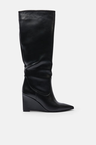 Dolgu Topuklu Çizme | Noir - Siyah