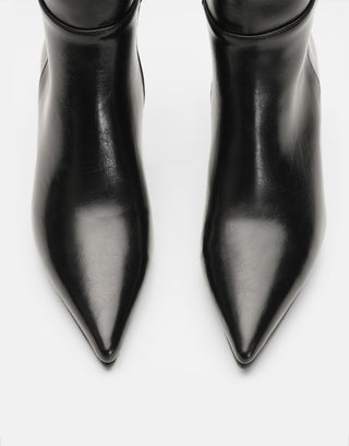 İnce Topuklu Sivri Burun Çizme | Naya - Siyah - Jorbinol