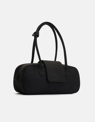 Kapaklı Süet Çanta | Rule - Siyah - Jorbinol