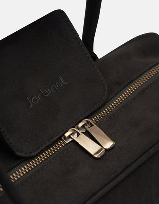 Kapaklı Süet Çanta | Rule - Siyah - Jorbinol
