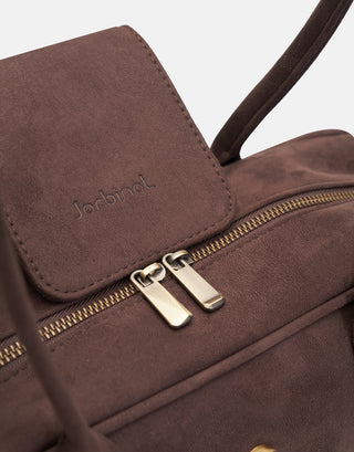 Kapaklı Süet Çanta | Rule - Kahverengi - Jorbinol