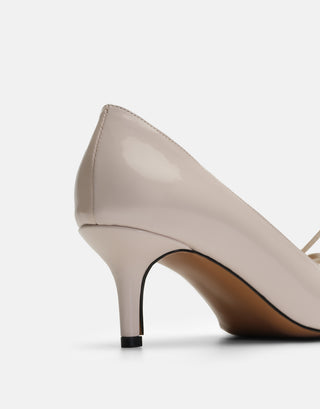 Rugan Bağcık Detaylı Topuklu Ayakkabı | Kate - Bej - Jorbinol