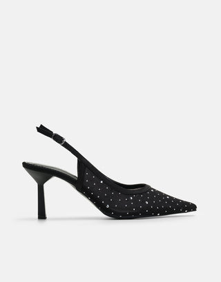 Taş Detaylı Topuklu Ayakkabı | Seta - Siyah - Jorbinol