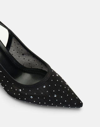 Taş Detaylı Topuklu Ayakkabı | Seta - Siyah - Jorbinol