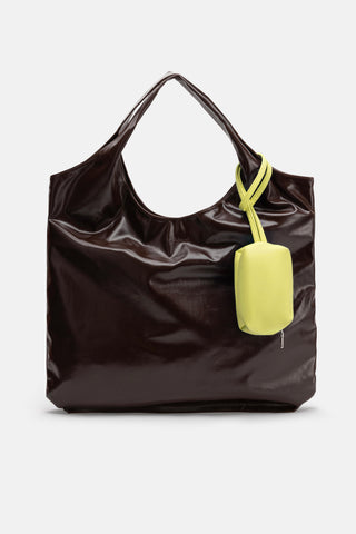 Suni Deri Büyük Çanta | Mini El Çantası ile - Kahverengi - Jorbinol