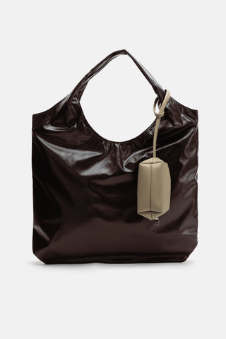 Suni Deri Büyük Çanta | Mini El Çantası ile - Kahverengi - Jorbinol